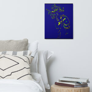 Neon Clown on metal print