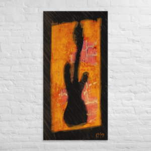 GUITAR ON BRICK WALL   Urban Music Canvas Art Print