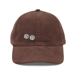 Vintage corduroy cap with embroidered dice