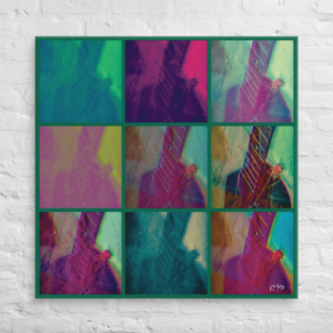 Vintage Guitar photo art / Color-Block Grid / Graphic Abstraction / Modern Design Energy