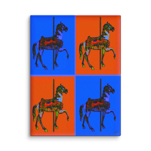 Colorful Carousel Horse Painting - fine art print by K. Margis