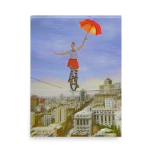Tight Rope Unicycle Rider - fine art print by K. Margis