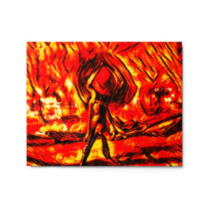 Abstract Woman Red Orange