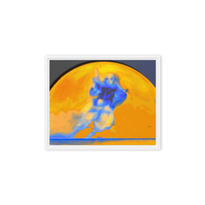 Clown over orange moon - fine art print by K. Margis