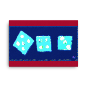 Blue Dice on Blue Felt